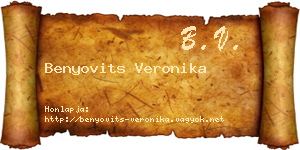 Benyovits Veronika névjegykártya